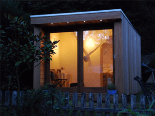 Therapy room in peaceful cottage garden